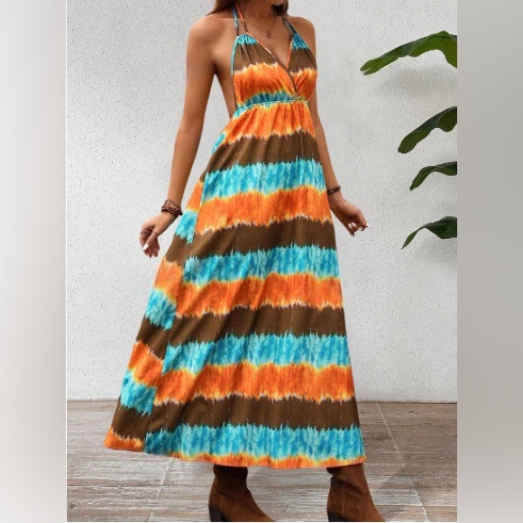 Dresses & Skirts - Vibrant BEACH PARADISE TIE-DYE MAXI DRESS